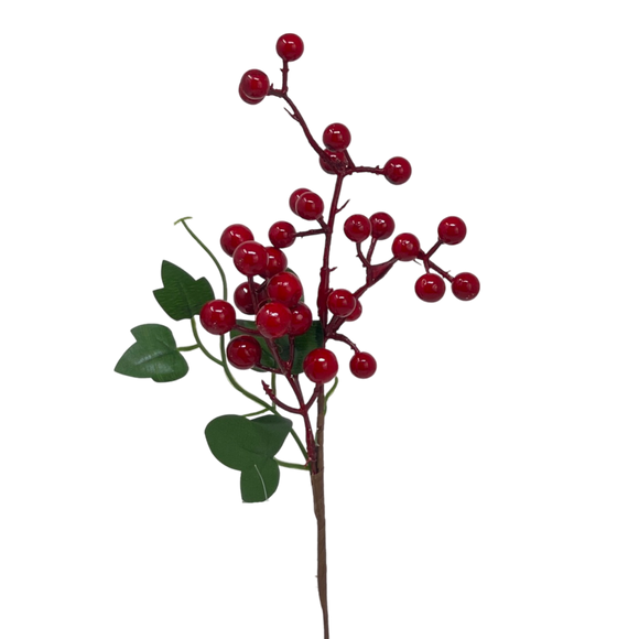 (Fla01815R) Follaje navideño de Berries Rojo