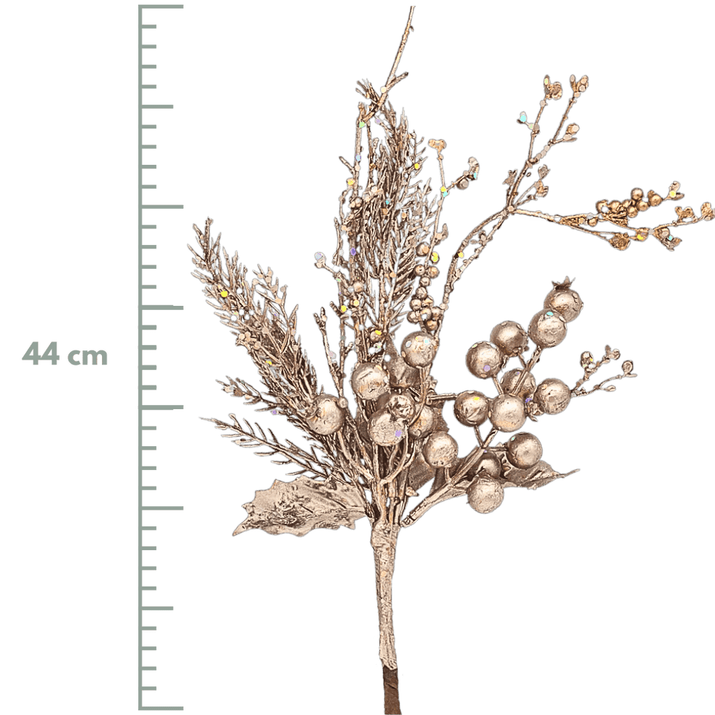 (FLA01822CH) Follaje Berries Mate Champagne 44 cm