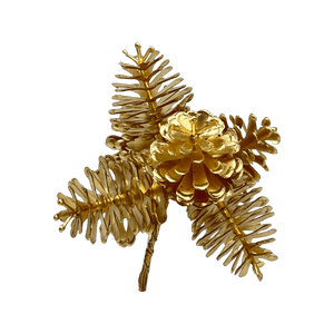 (Fla01841G) Pick ramo de piñas 10Cm Oro