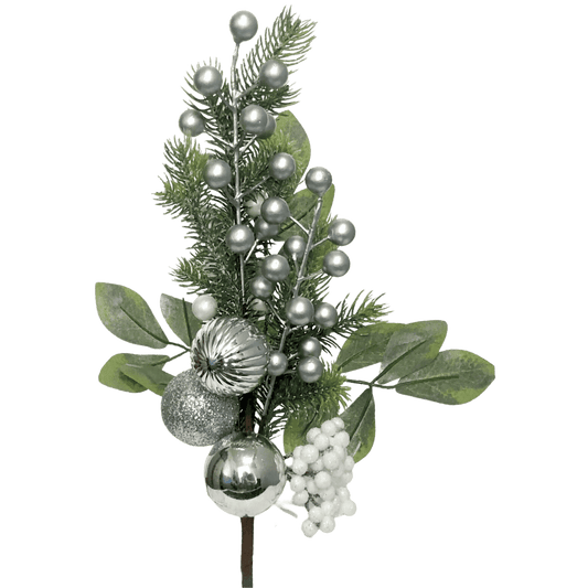 (FLA02250S) Follaje vintage 40 cm plata