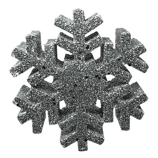 (FLA02258S) Copo de nieve 12 cm plata