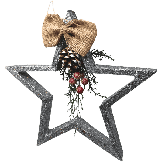 (FLA02273S) Estrella 32 cm plata