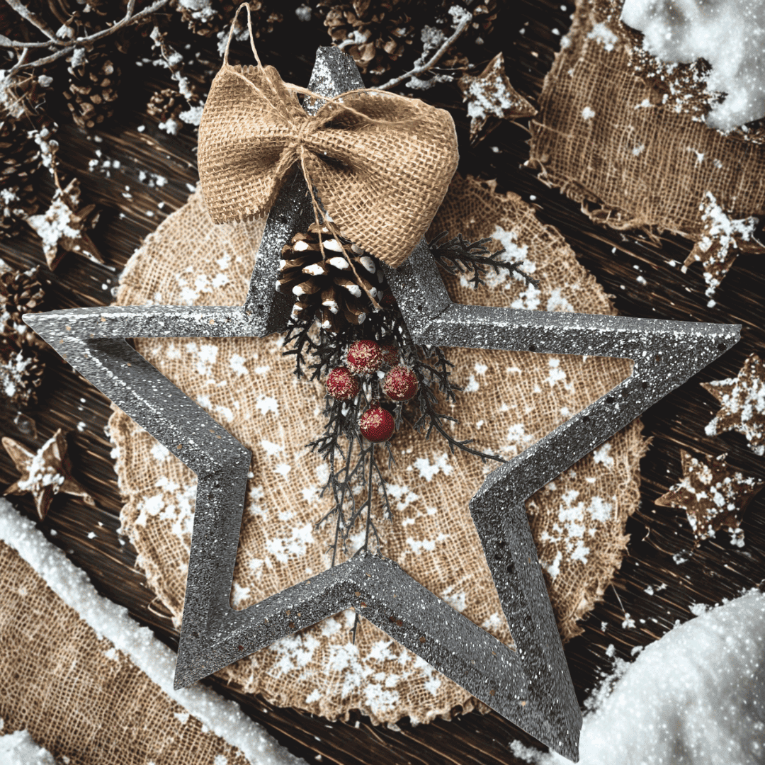 (FLA02273S) Estrella 32 cm plata