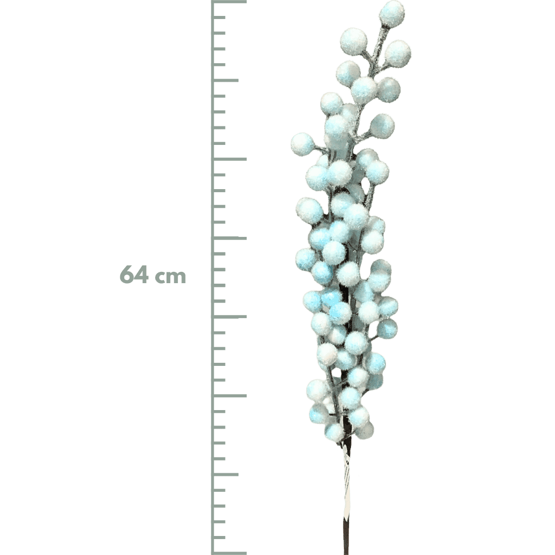 (FLA02391LB) Follaje berries 64 cm azul celeste