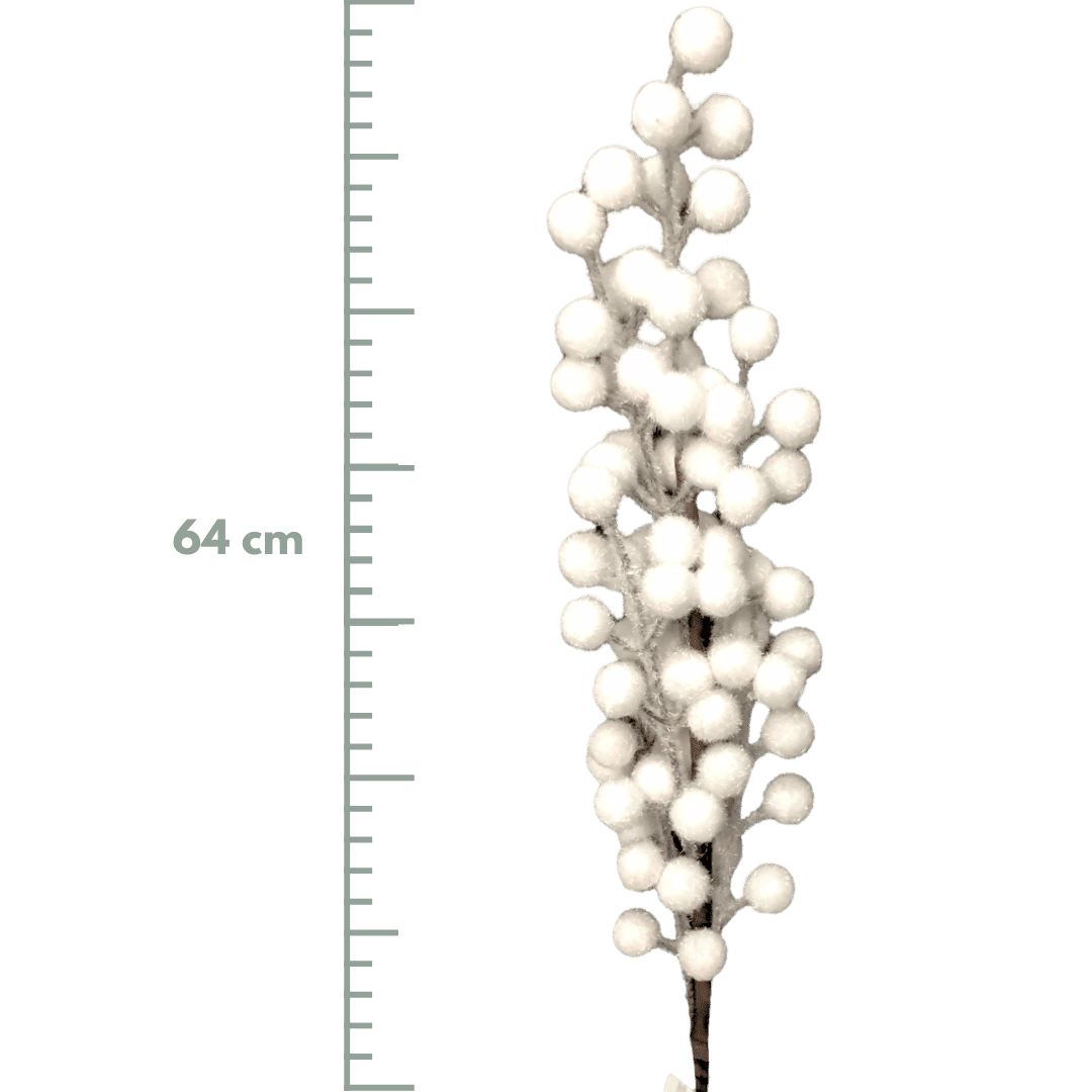 (FLA02391W) FOLLAJE BERRYS 64CM BLANCO