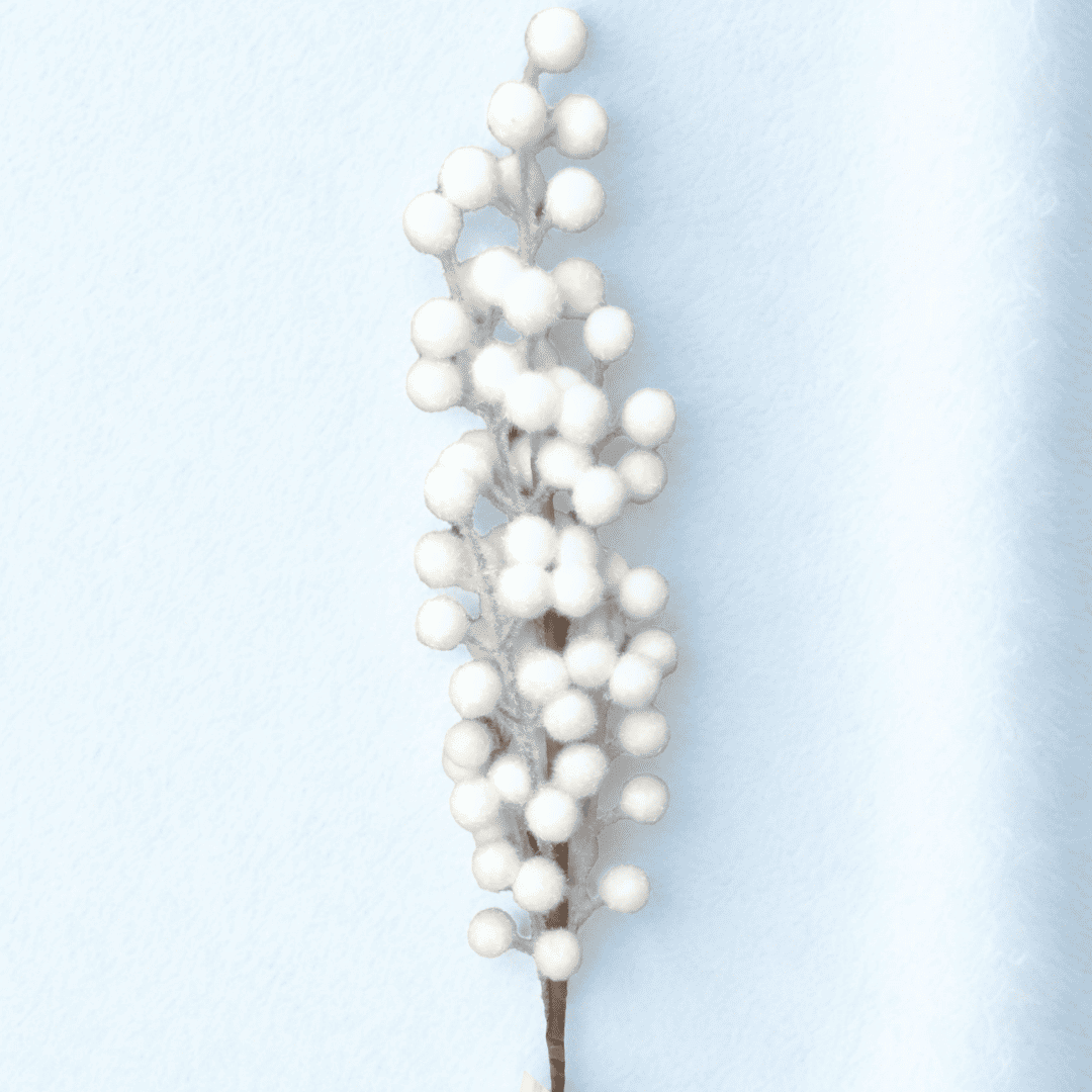 (FLA02391W) FOLLAJE BERRYS 64CM BLANCO