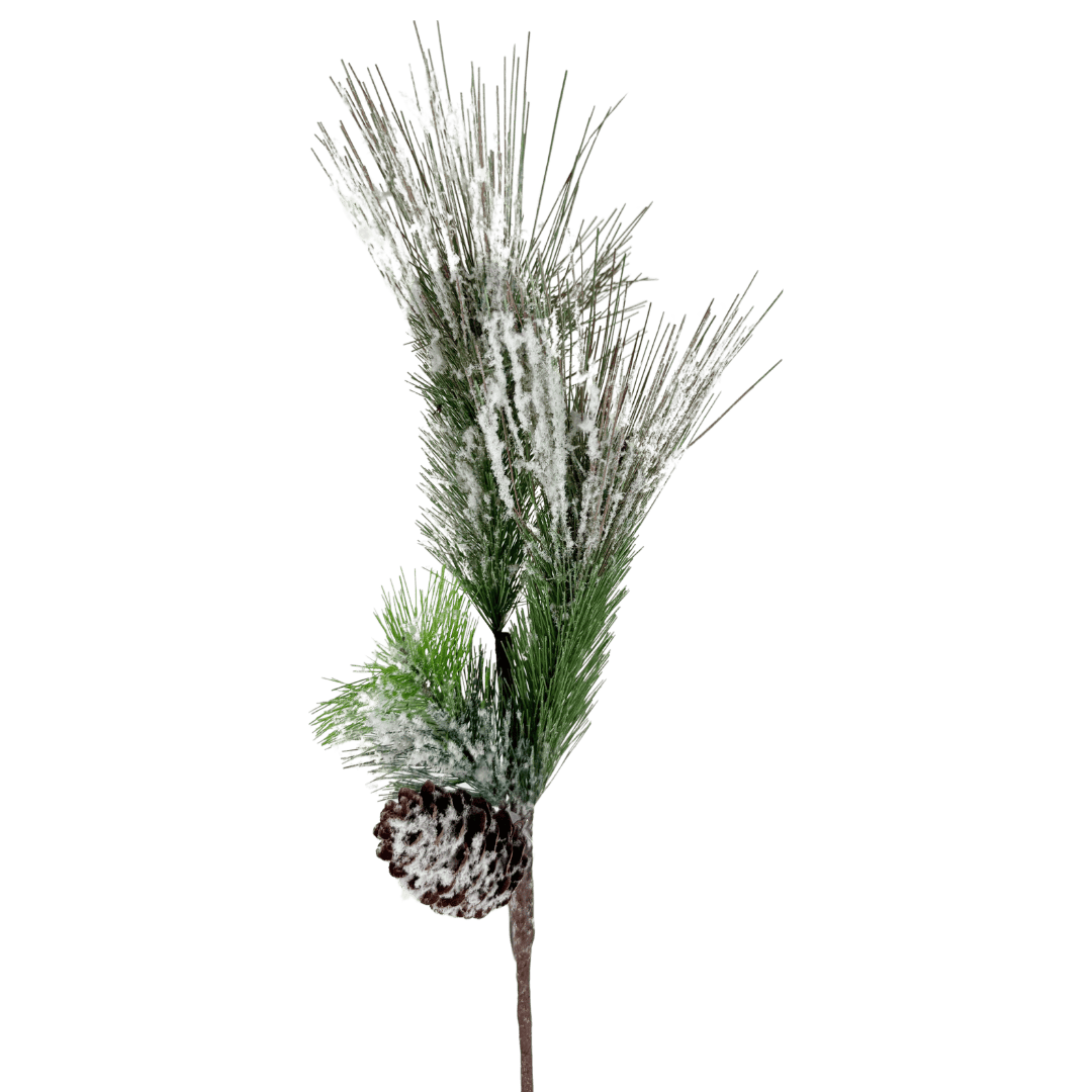 (FLA02846) Follaje de pino nevado 52 cm