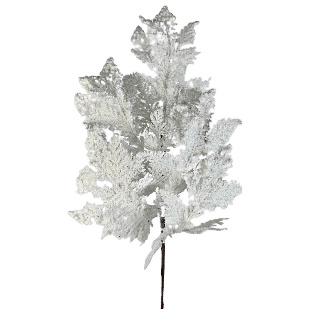 (FLA02878W) Follaje nevado blanco 62 cm
