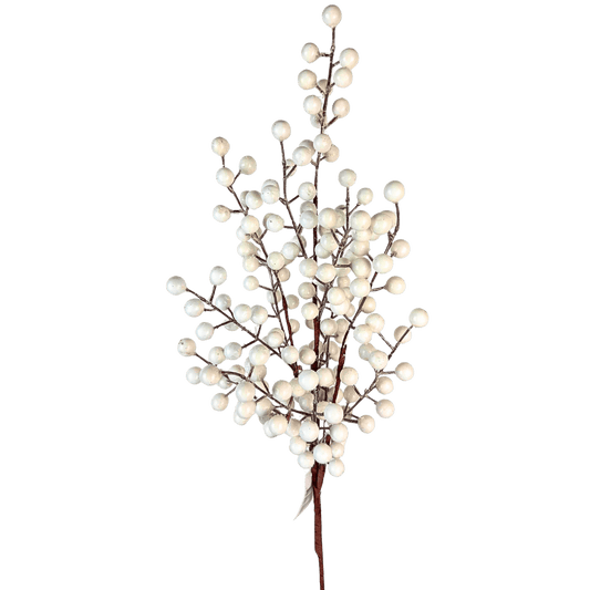 (FLA02941W) Follaje berries mate blanco 80 cm