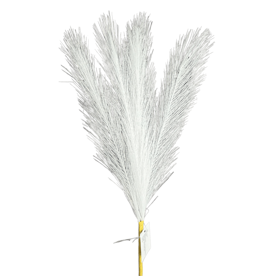 (FLA03016W) Follaje plumas blanco 45 cm
