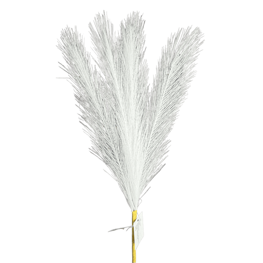 (FLA03016W) Follaje plumas blanco 45 cm