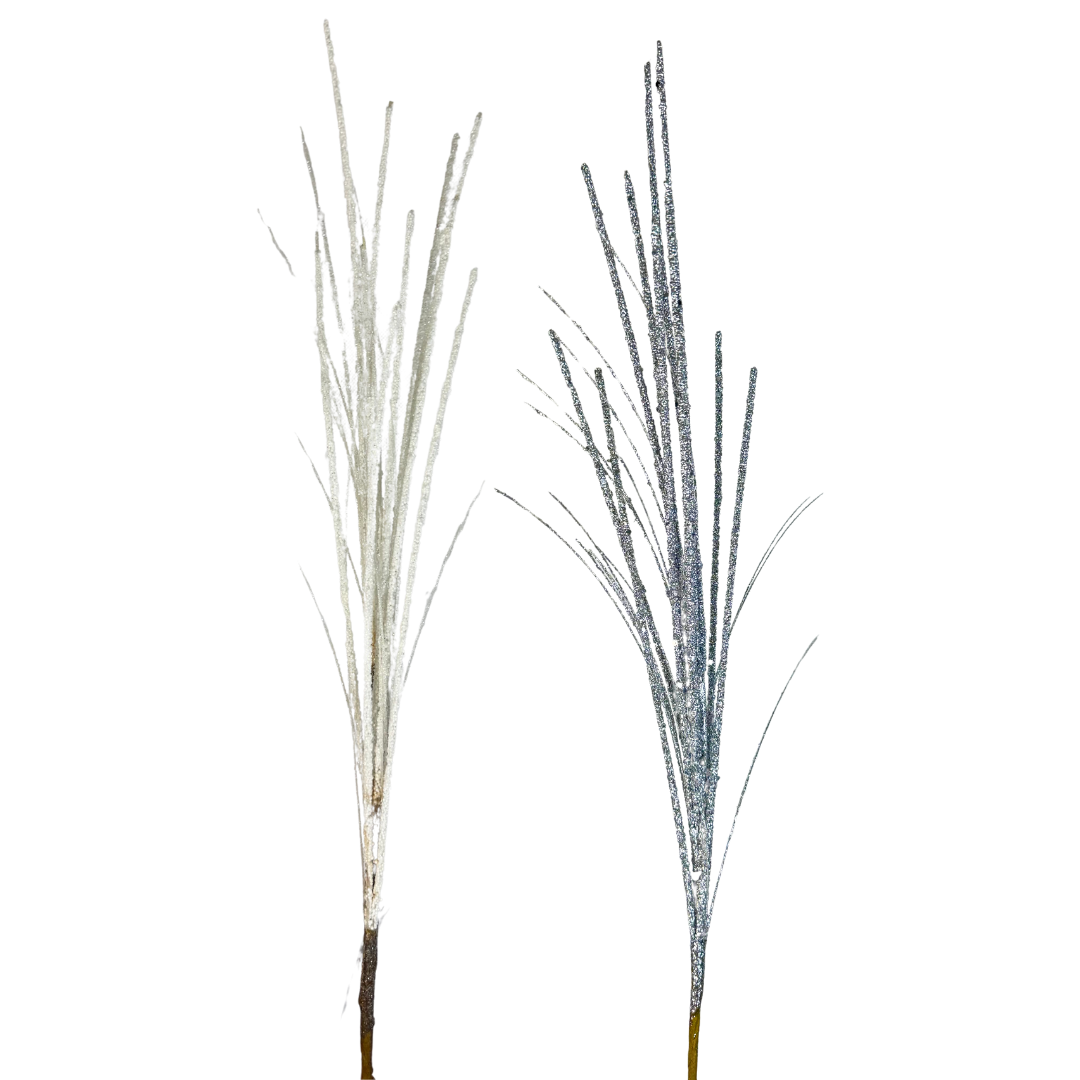 (FLA03021W/FLA03021S) Follaje varitas blanco/plata 75 cm