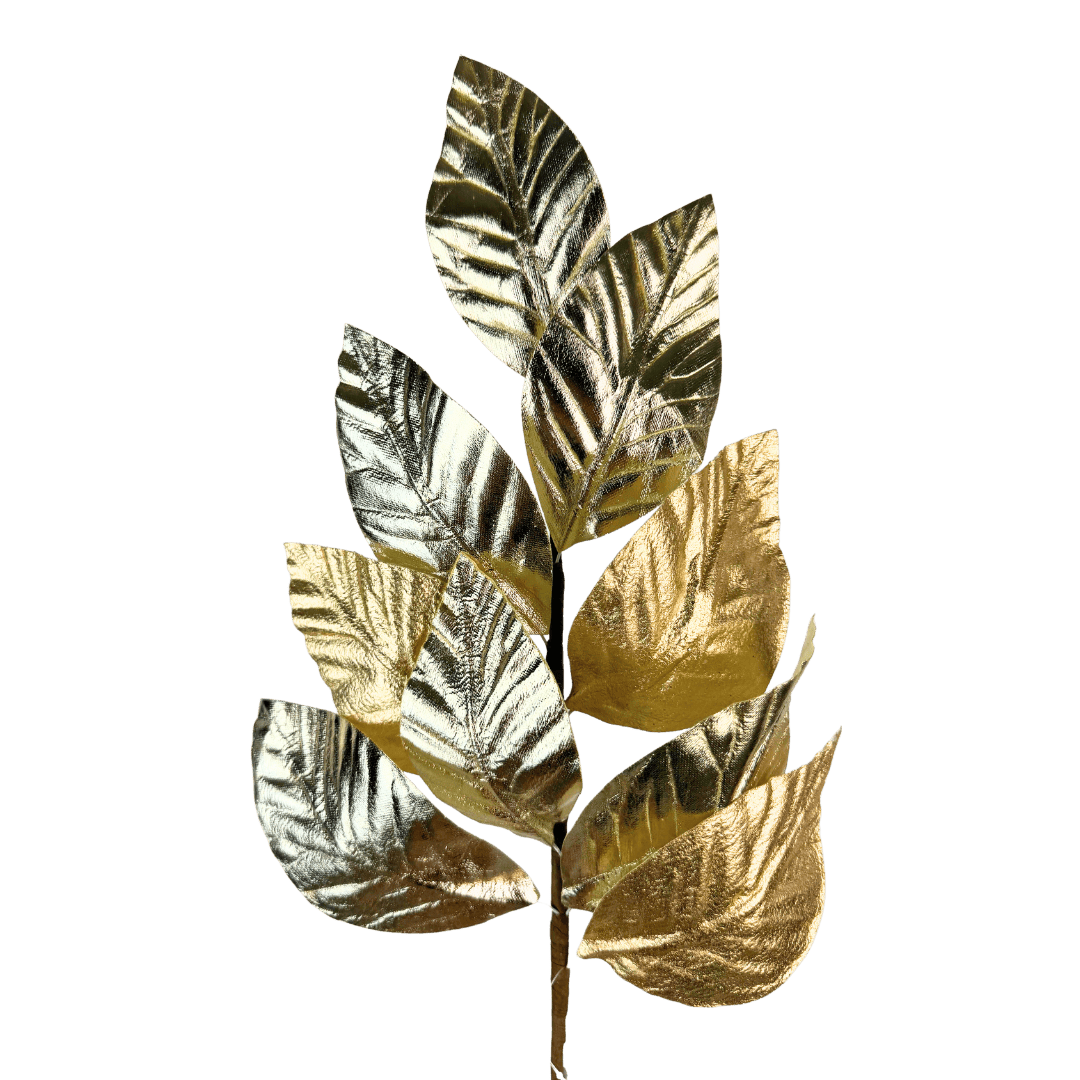 (FLA03030CHG) Follaje hojas metalico champagne 50 cm