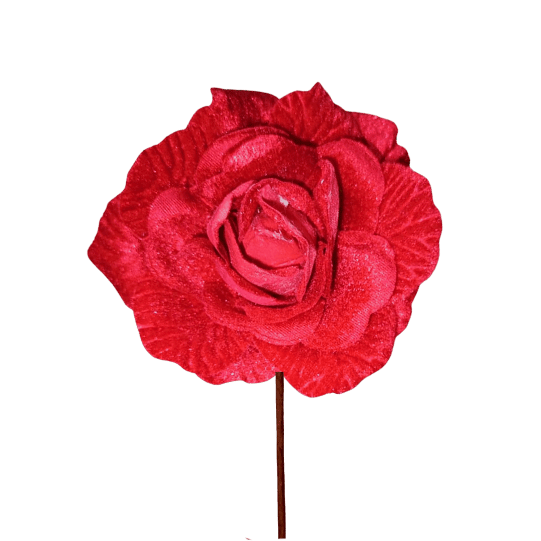 (FLA03070R) Rosa artificial rojo 10 cm
