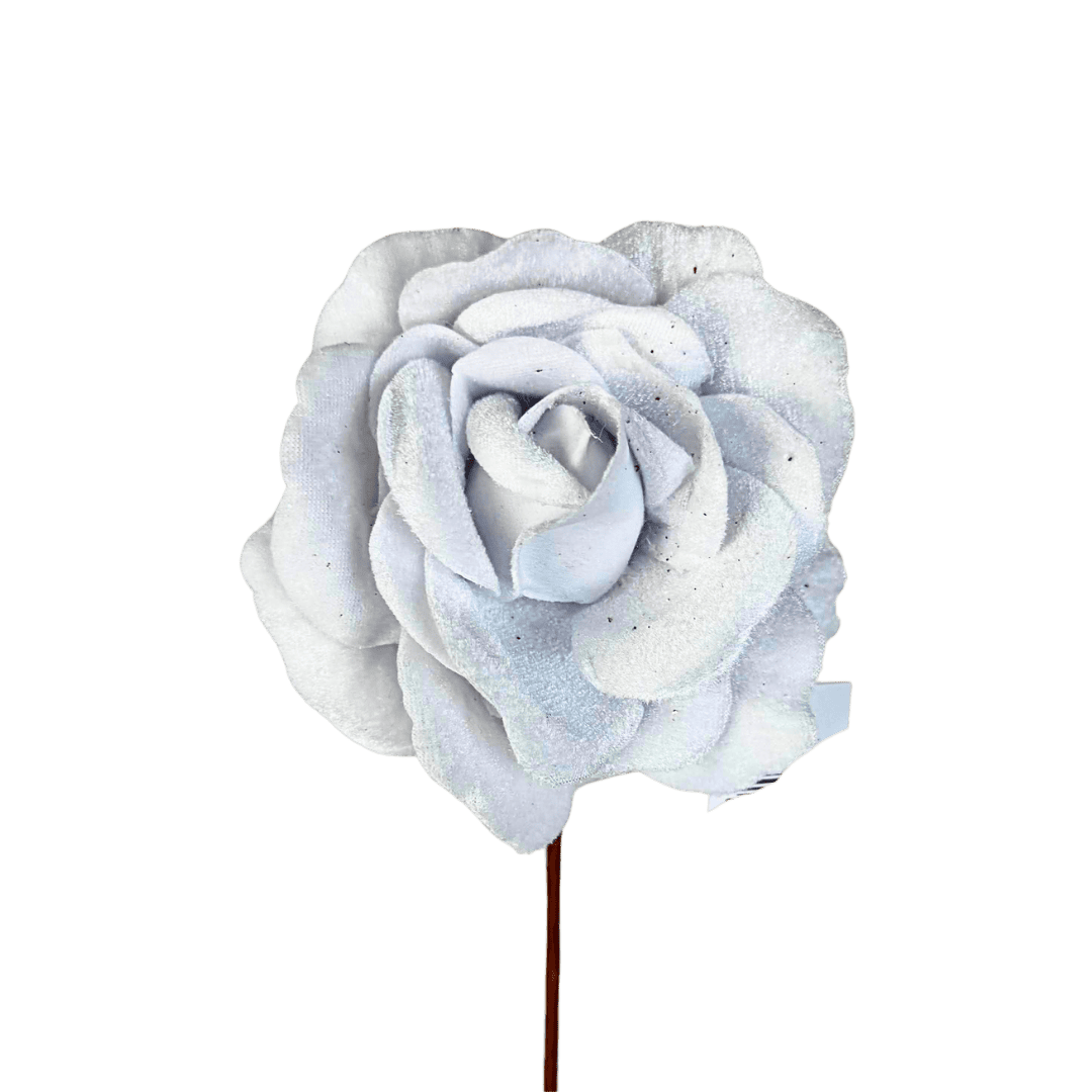 (FLA03070W) Rosa artificial blanco 10 cm