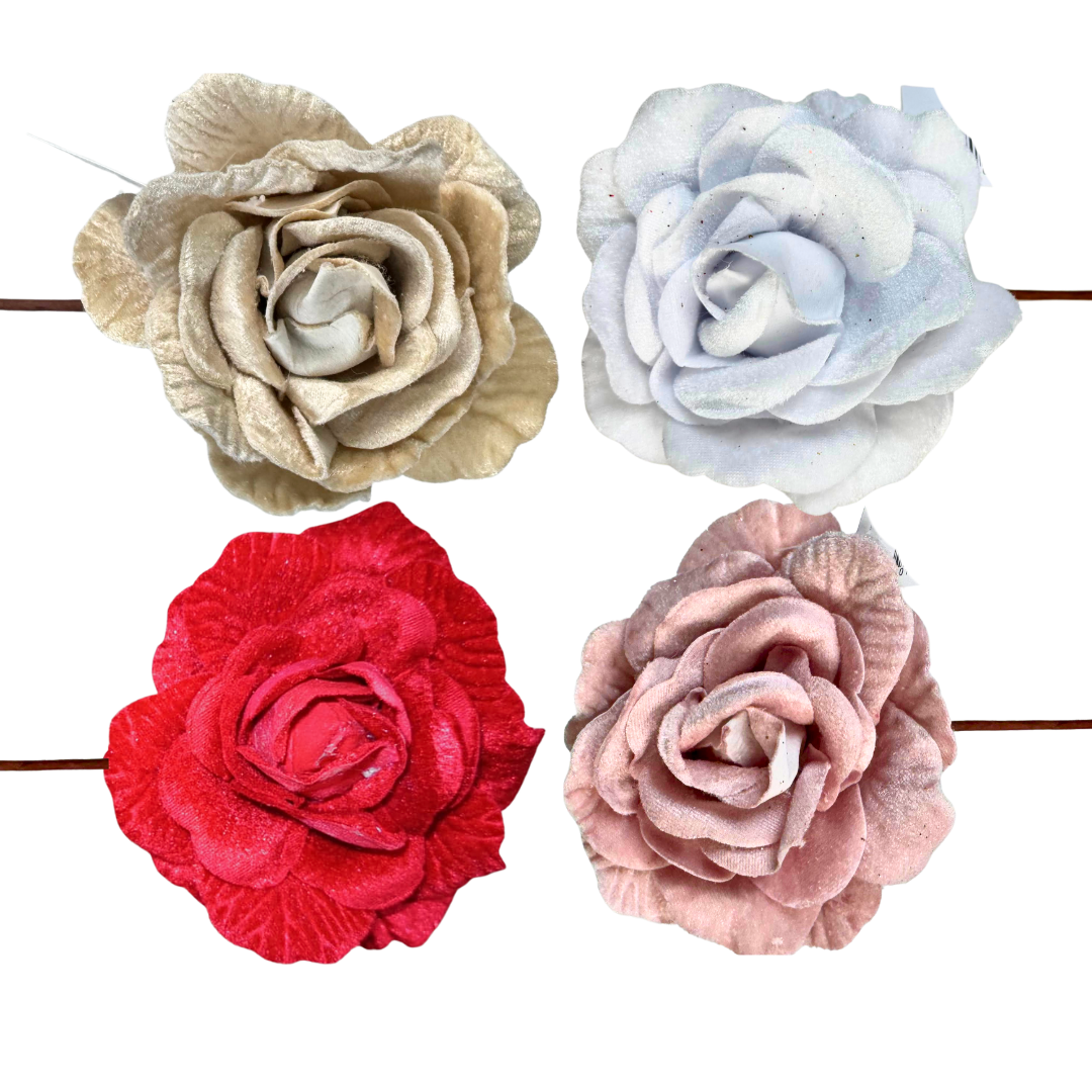 (FLA03070) Rosa artificial rojo/rosa/blanco/champagne 10 cm