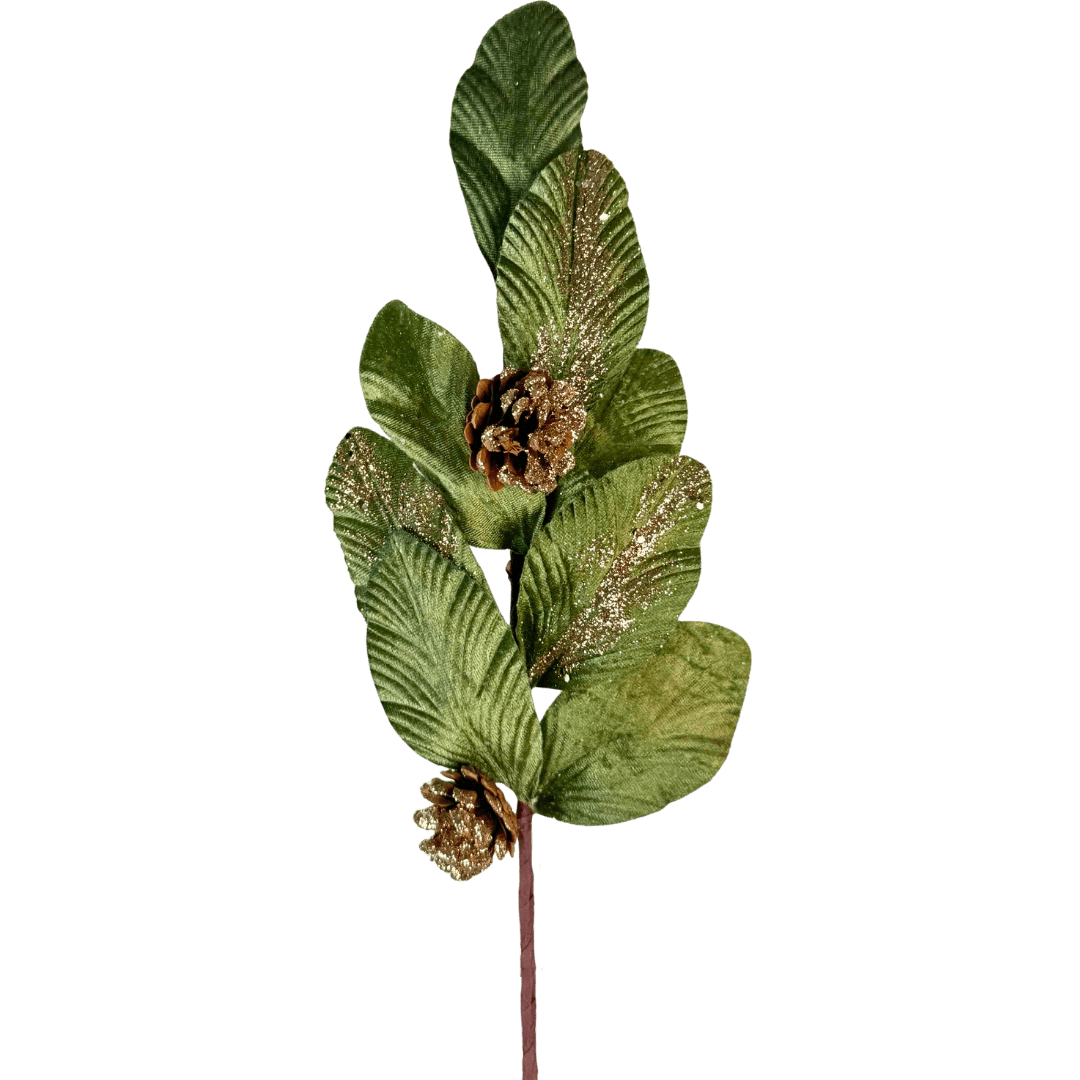 (FLA03074OL) Hojas terciopelo verde 51 cm