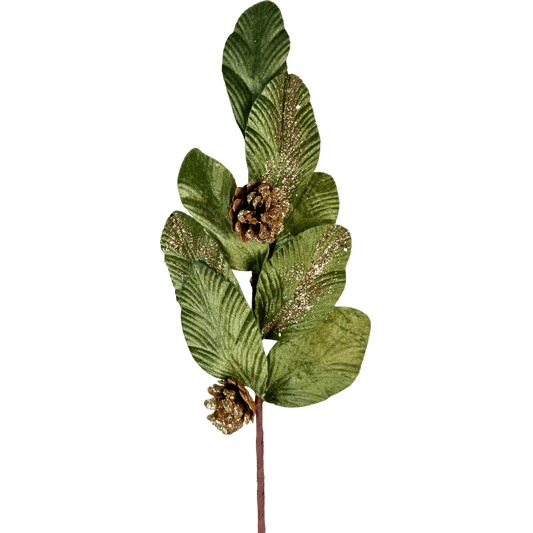 (FLA03074OL) Hojas terciopelo verde 51 cm