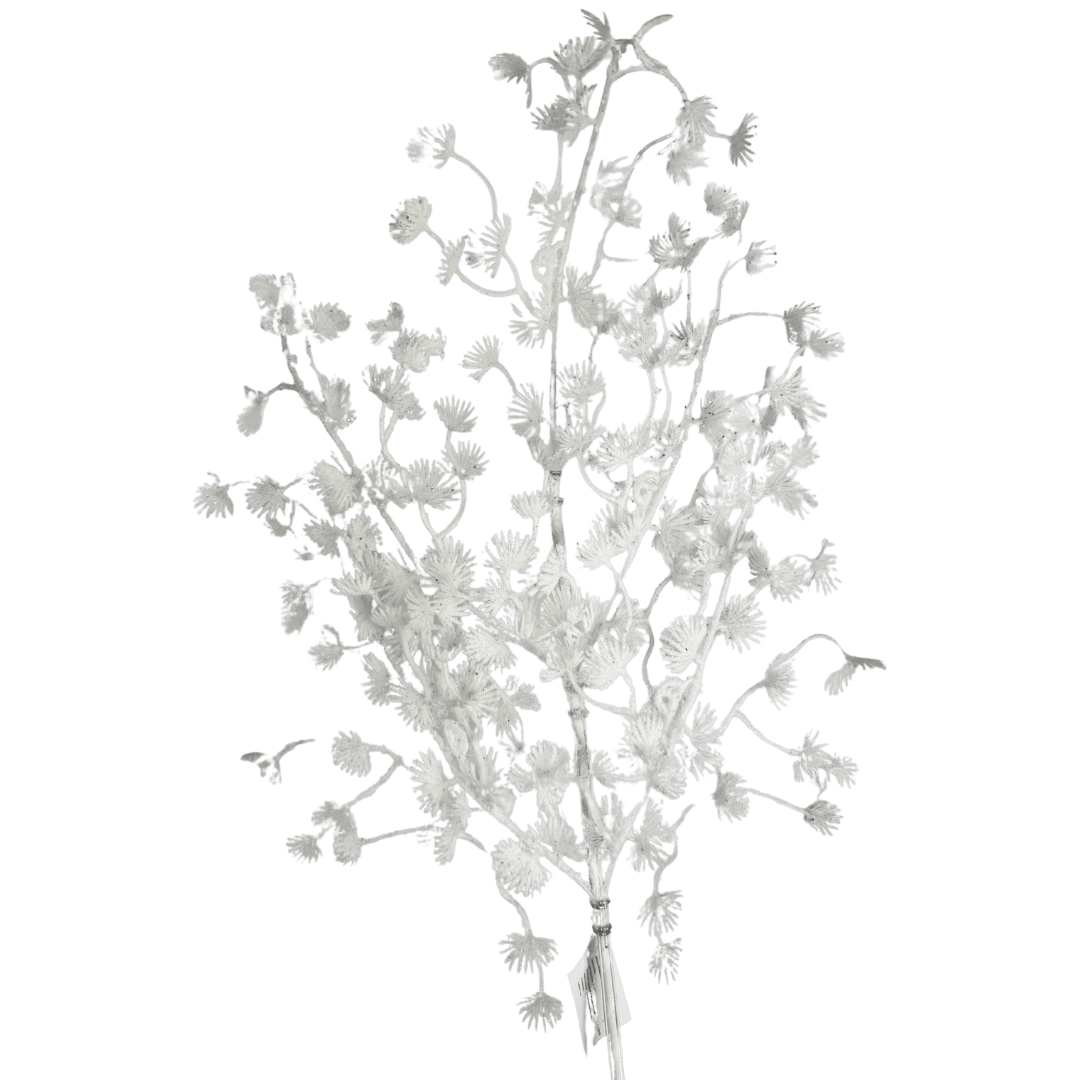 (FLA03085) Follaje mini hojas blanco 68 cm