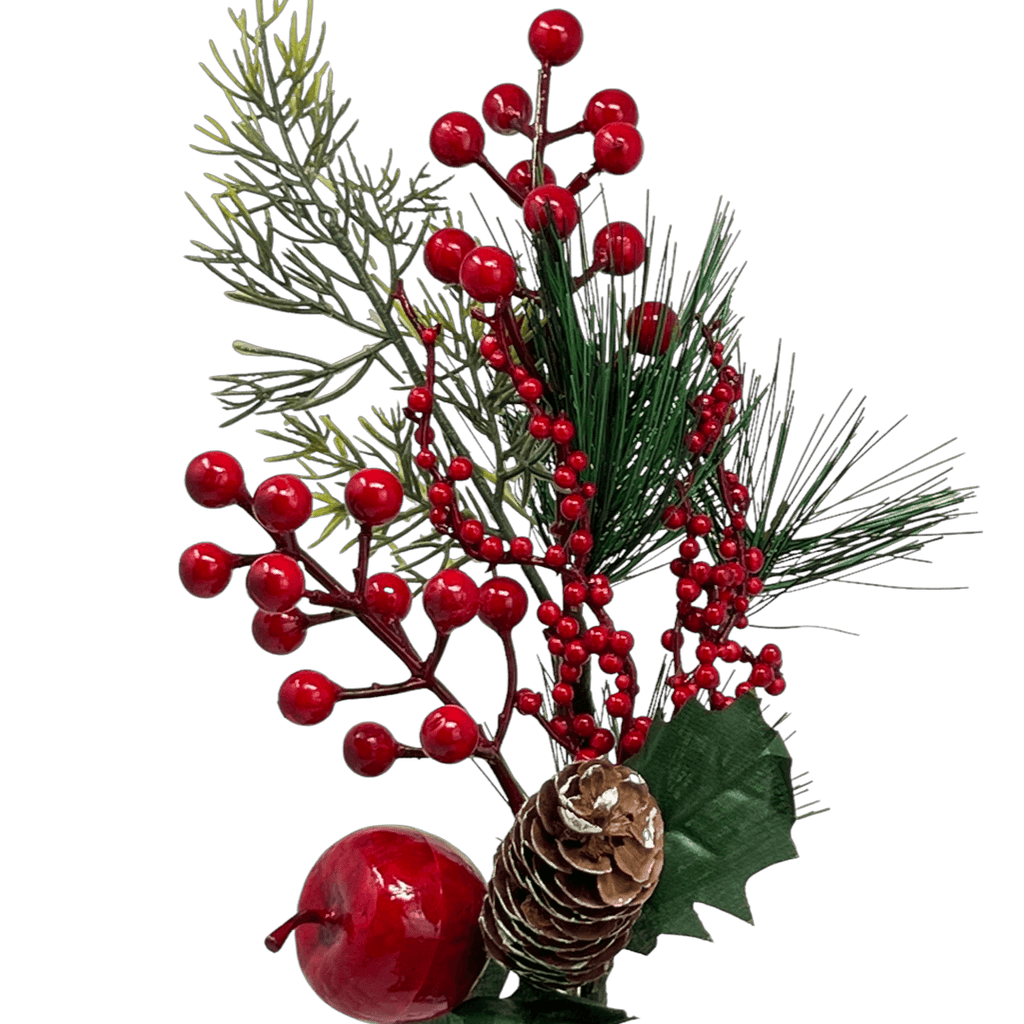 (Fll0306Rj) Follaje de Cerezas con manzana 43Cm Rojo