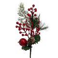 (Fll0306Rj) Follaje de Cerezas con manzana 43Cm Rojo
