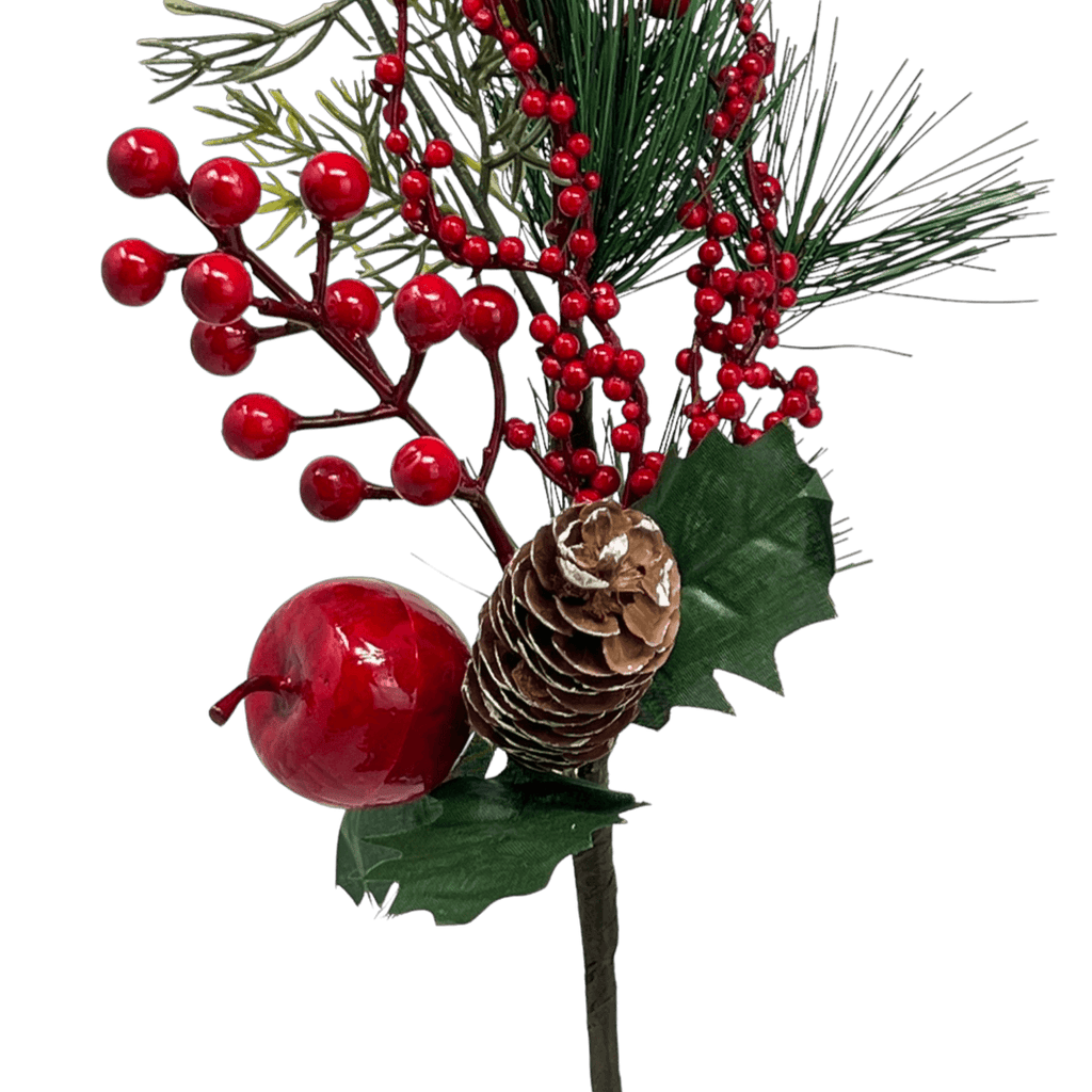 (Fll0306Rj) Follaje de Cerezas con manzana 43Cm Rojo