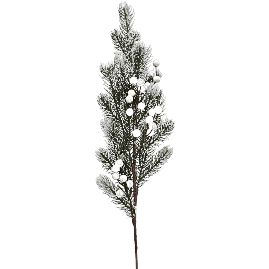 (FLL1430BL) Follaje berries 68 cm blanco nevado