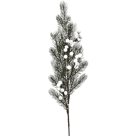 (FLL1430BL) Follaje berries 68 cm blanco nevado