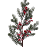 (Fll1430Vd) Follaje Berries nevado 68Cm rojo