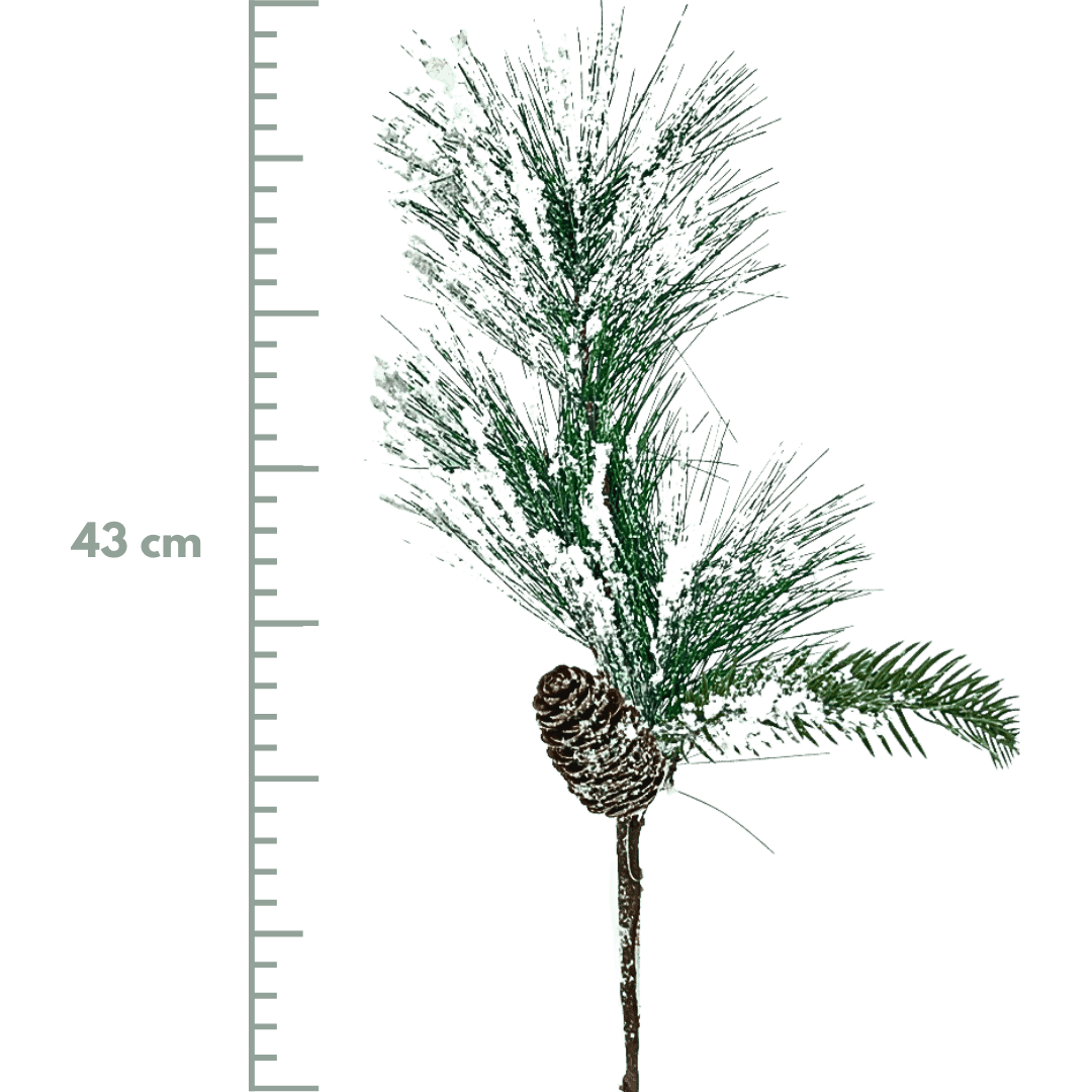 (FLL1612BL) Follaje Verde Nevado Blanco 43 cm