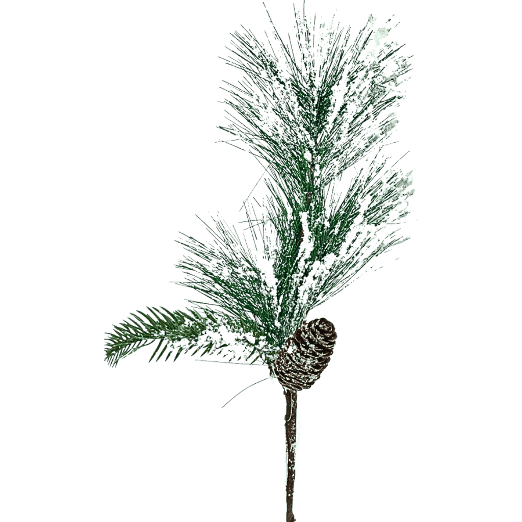 (FLL1612BL) Follaje verde nevado blanco 43 cm