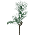 (FLL1612BL) Follaje verde nevado blanco 43 cm
