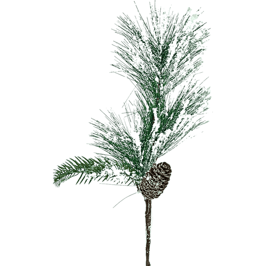 (FLL1612BL) Follaje verde nevado blanco 43 cm