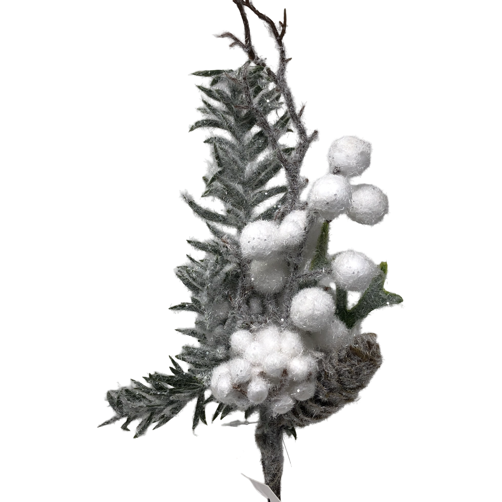 (FLL2152BL) Follaje berries 37 cm blanco