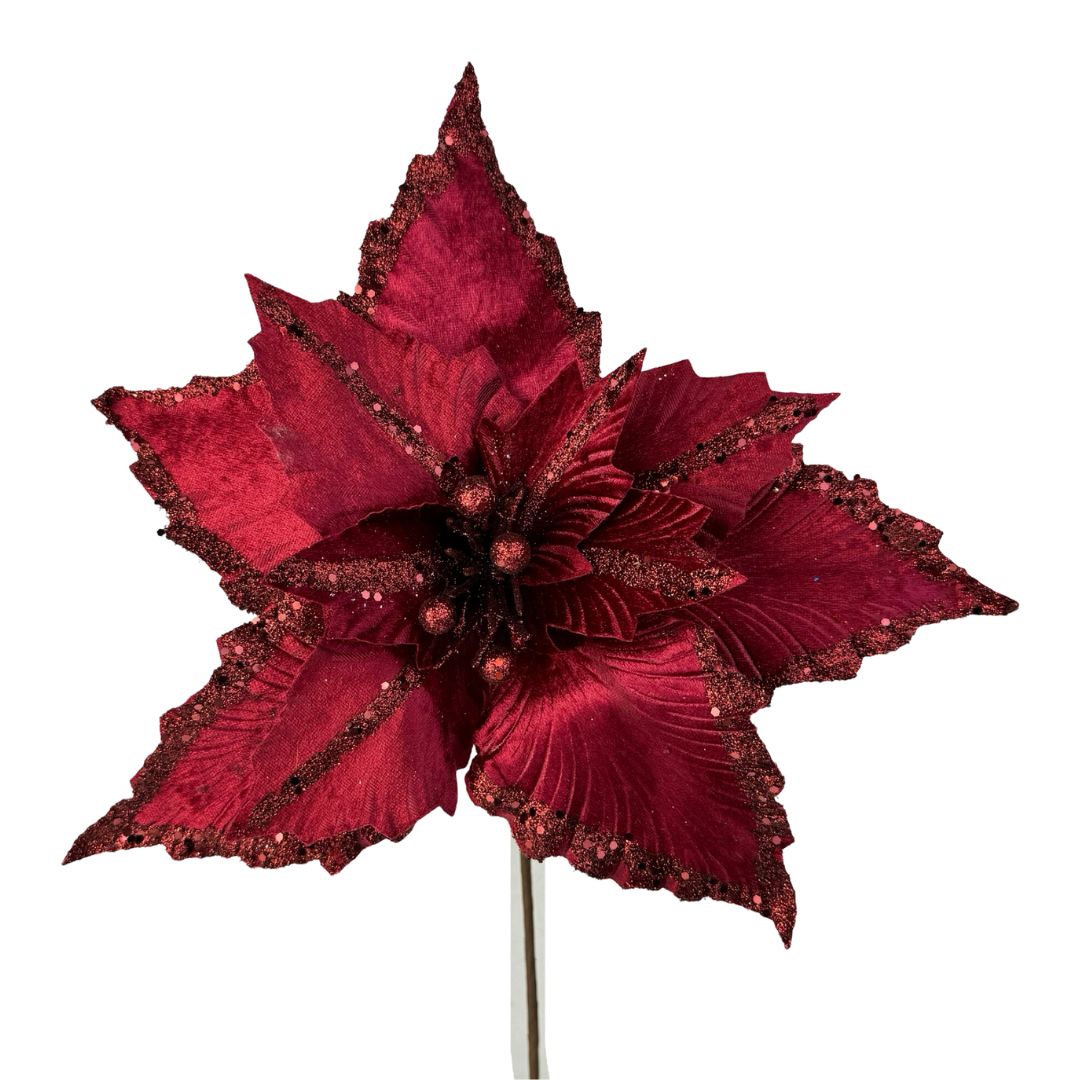 (FLM00081BU) Nochebuena 39 cm rojo