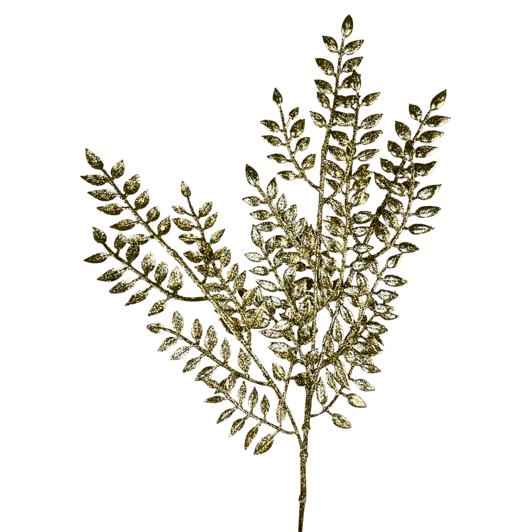 (FLM00326CH) Follaje hojas metalizadas champagne 70 cm