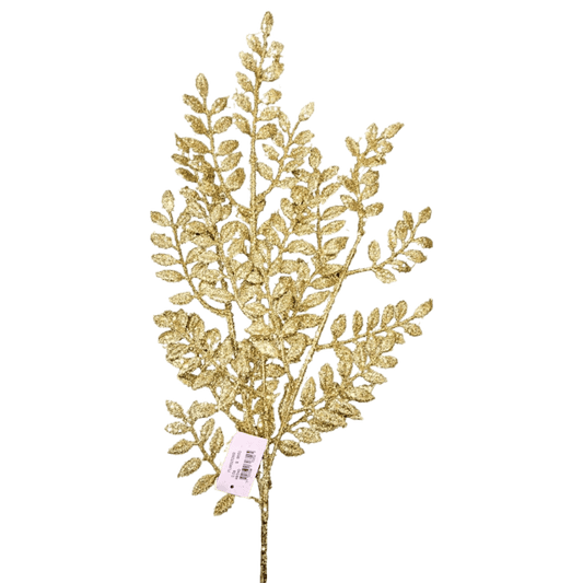 (FLM00326G) Follaje hojas metalico oro 70 cm