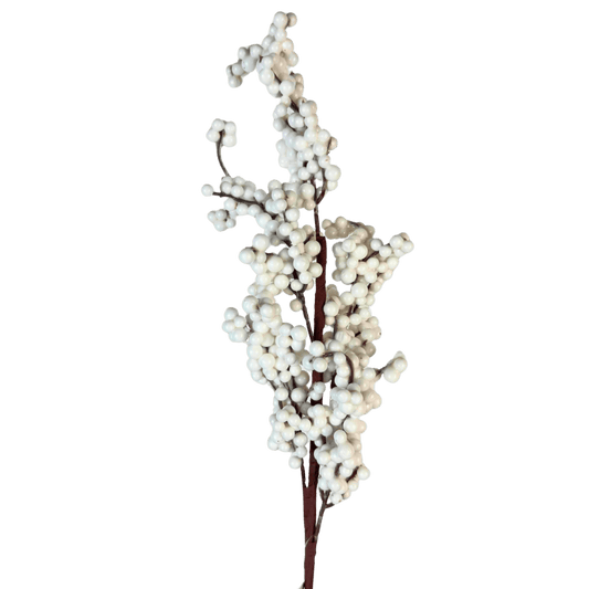 (FLM00345W) Follaje berry mate blanco 50 cm