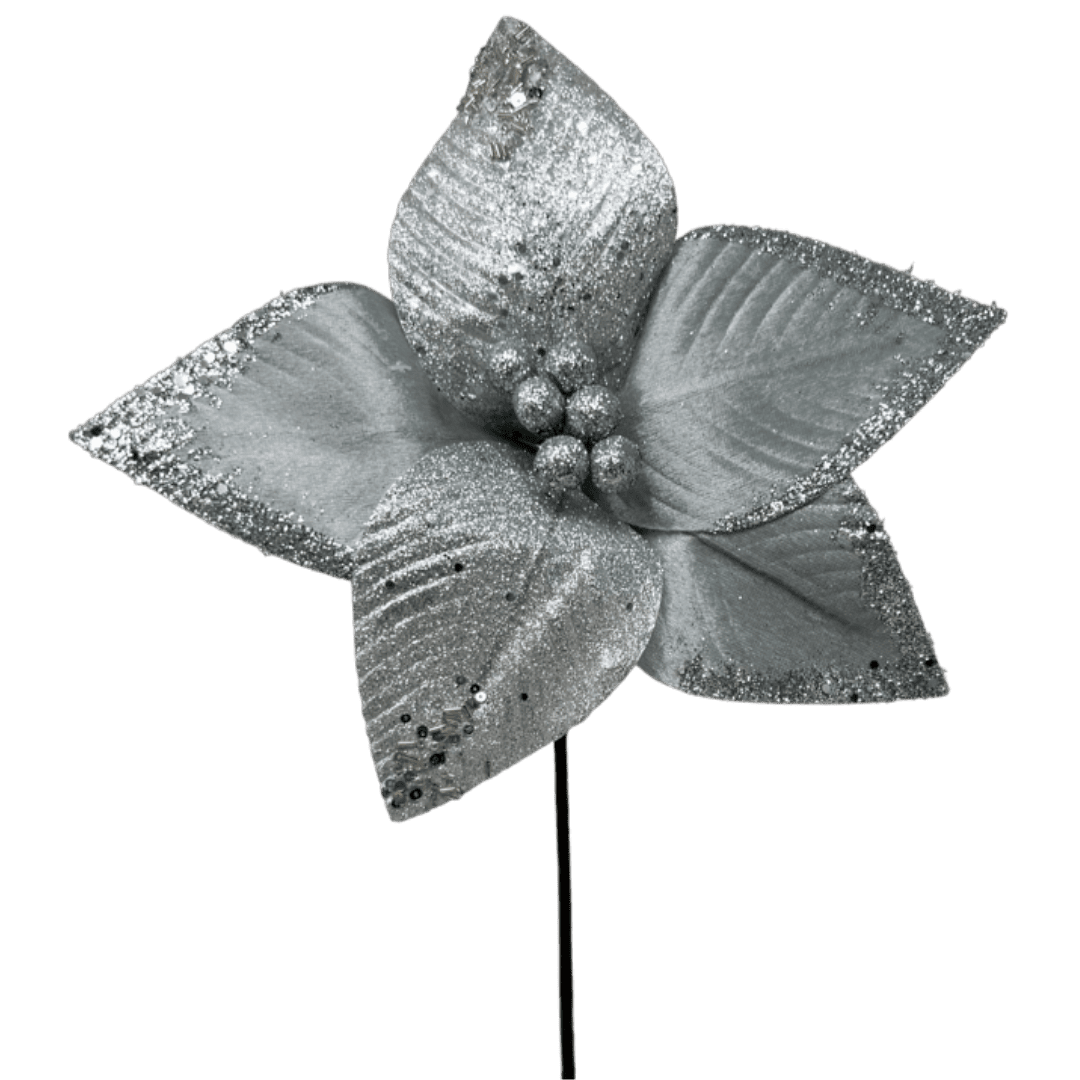 (FLO0667PL) Nochebuena con lentejuela 30 cm x 50 cm