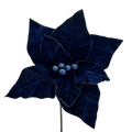(Flo0776Az) Nochebuena Terciopelo 30Cm Azul