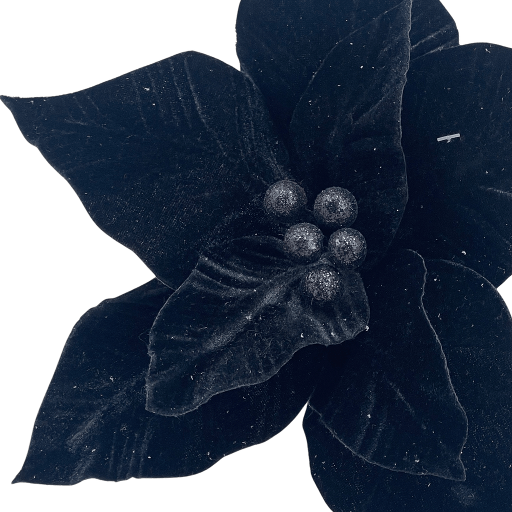 (Flo0776Az) Nochebuena Terciopelo 30Cm Azul