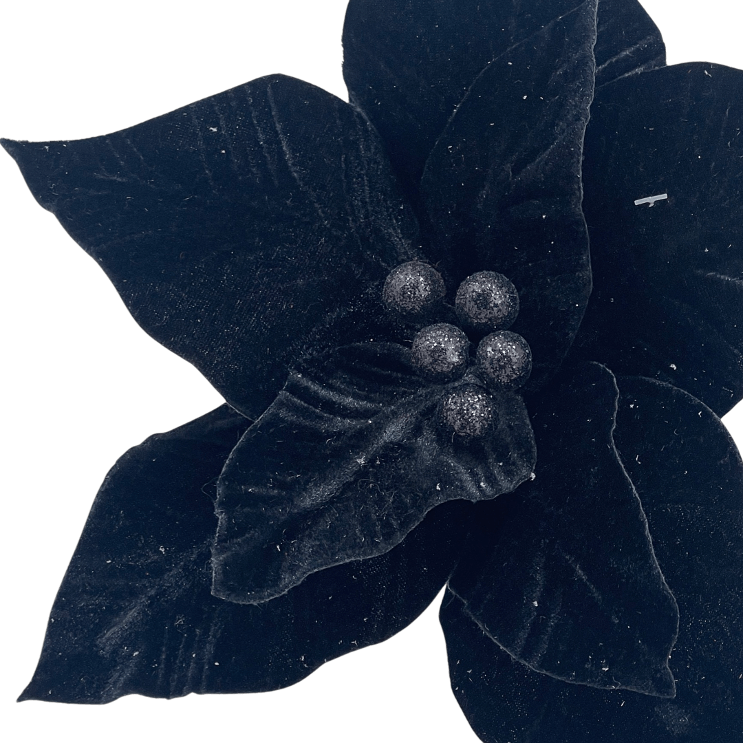 (Flo0776Az) Nochebuena Terciopelo 30Cm Azul