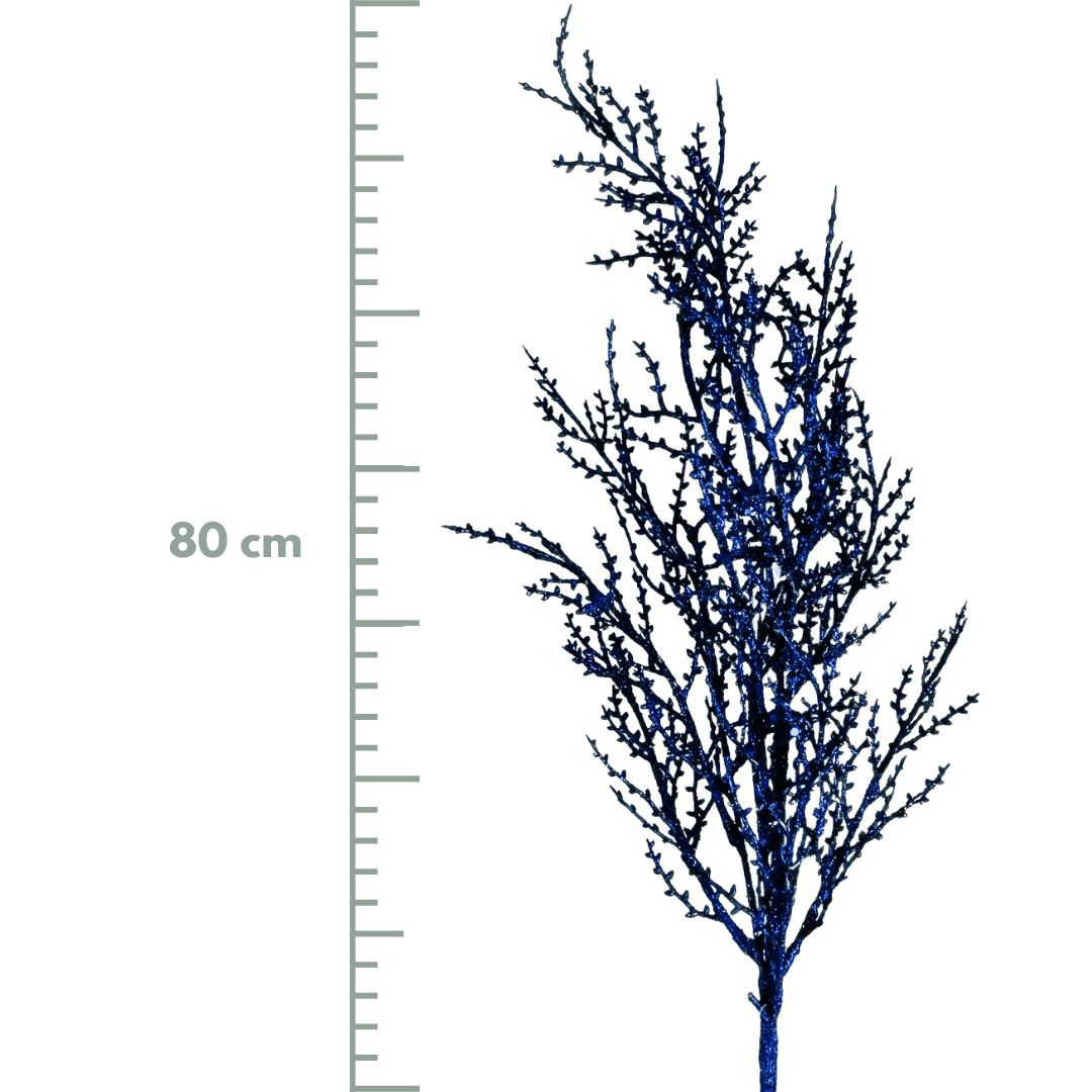 (FLP0003DKB) Follaje metalico azul oscuro 80 cm