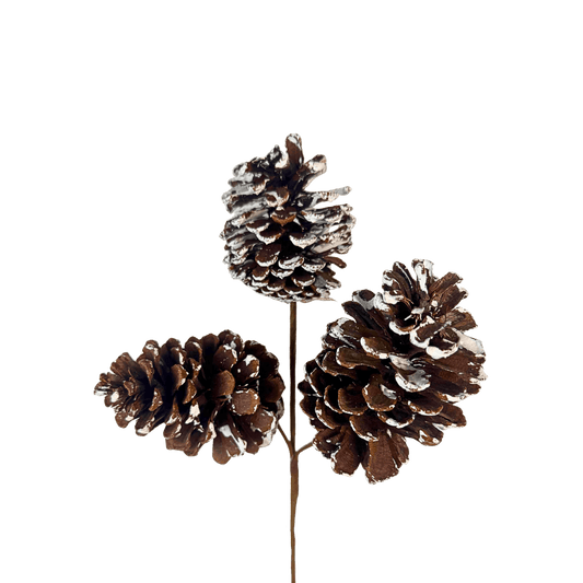 (FLP0029W) Follaje mega piñas blanco 41 cm