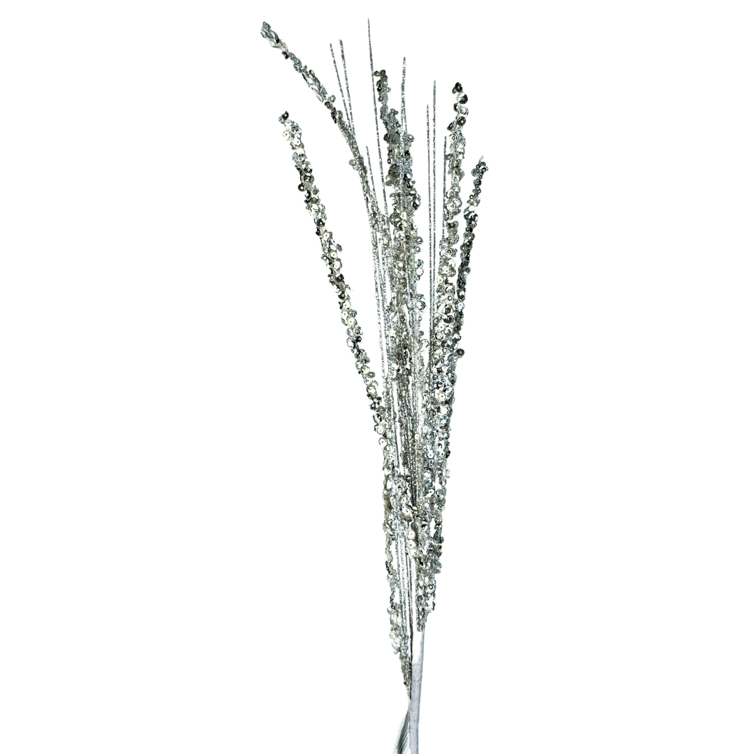 (FLP0043S) Follaje lentejuelas 75 cm