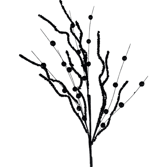 (FLP0074BK) Follaje curly negro 85 cm