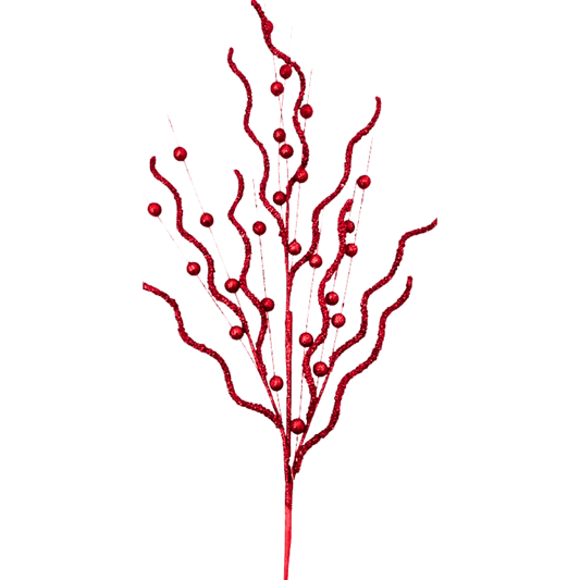 (FLP0074R) Follaje curly rojo 85 cm