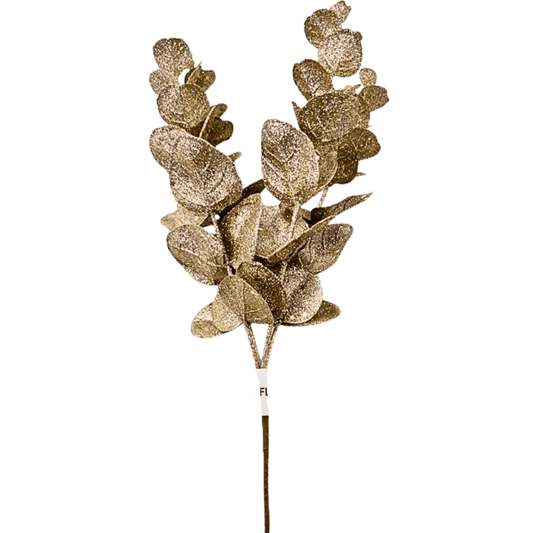 (FLP0081CH) Follaje eucalipto metalico champagne 55 cm