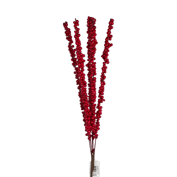 (Flq09132R) Follaje Berries 3 varas 72Cm Rojo