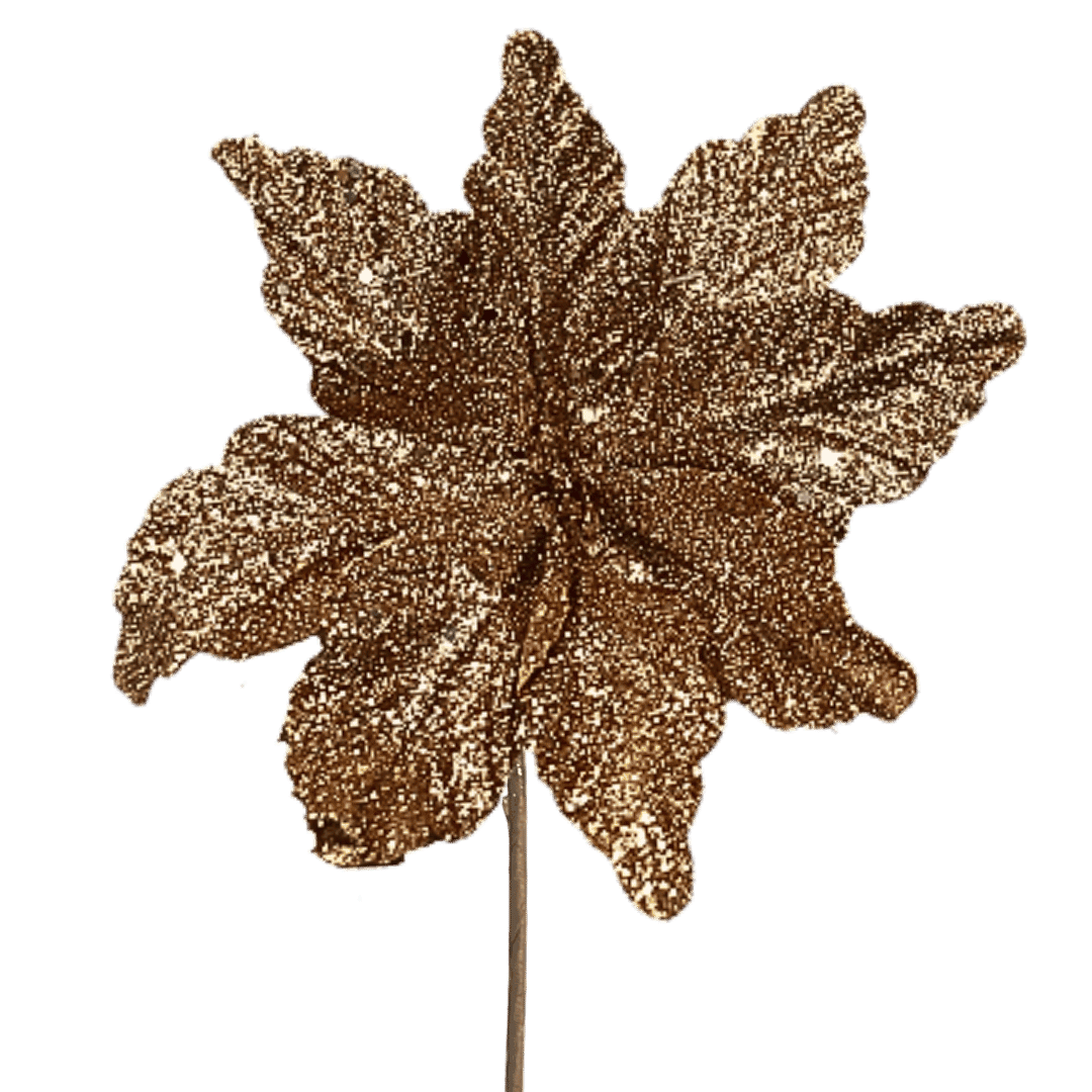 (FLQ09160LCO) Nochebuena escarchada cobre 45 cm x 20 cm